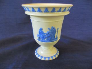 19th C.  Wedgwood Yellow And Blue Jasperware? Smear Glazed Vase