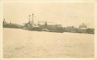1916 York Navy Yard Uss Oklahoma Rppc Photo Postcard 74320