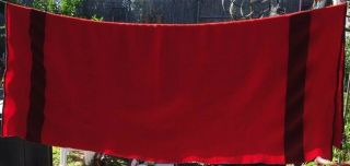 Vtg Faribo Faribault Red,  Black Stripe Wool Camp Blanket Pure Wool 62” X 82”