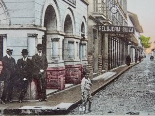Colombia Photo Postcard - Medellin - Calle Del Comercio - Shop Front - Colored