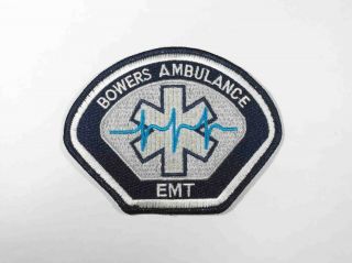 Vintage Bowers Ambulance Emt Emergency Medical Sew Iron On Embroidered Patch