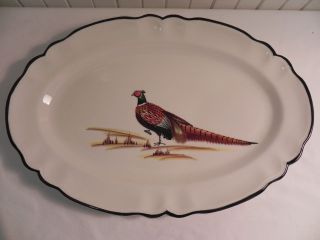 Norleans Made In Italy Pheasant Hand Painted Large Oval Platter 4