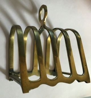 Vintage Solid Brass Letter Holder Toast Rack Caddy