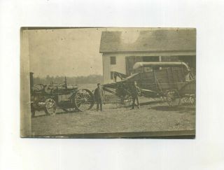 Real Photo Postcard Steam Tractor Aultman Taylor Farm Machine Ashland Ohio 1910