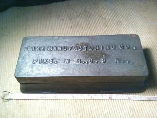 Pike Mfg Co Nh Hampshire Metal,  Sharpening Stone Holder And Stone Very Cool
