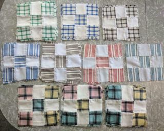 68 Vintage Quilt Blocks Squares 8 " Hand Sewn