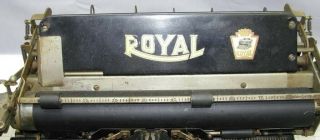 Antique/Vintage Royal Model 10 Typewriter w/ Beveled Glass Sides VG 4