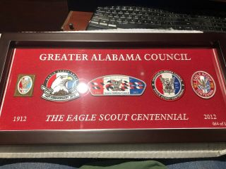 Rare Greater Alabama Council 2012 Framed Eagle Scout Patch Set