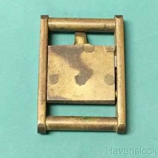 Antique Vtg.  Brass Eagle Lock Co.  Belt Buckle Shape with 1 key 3