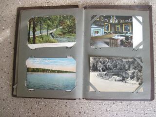 Old Post Card Album with over 60 Vintage Postcards,  Pre - 1920 ' s RPPC ' s Holiday 8