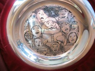 Norman Rockwell 1972 Christmas Plate THE CAROLERS Sterling Silver 2