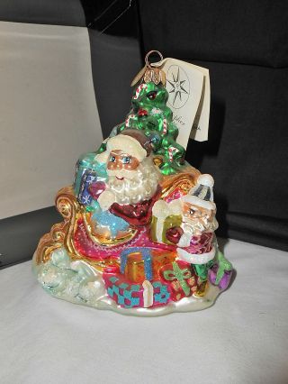 Christopher Radko Christmas Ornament " Trim A Tree O " With Tag/box & Cert.