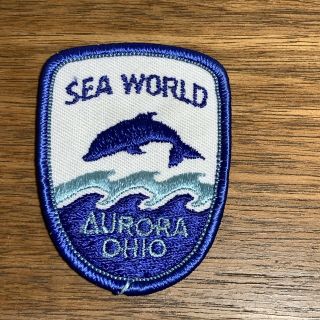 Embroidered Patch Sea World Aurora Ohio Vintage Iron - On 2.  75 " Souvenir Patch