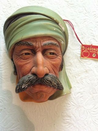 Vintage Bossons Chalkware Head Made In England Albanian 1961