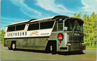 The Greyhound Mc - 6 Supercruiser Bus Motor Coach Industries Postcard F4