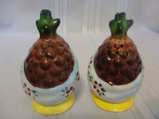 Anthropomorphic PY Napco Japan Pineapple Head Salt & Pepper Shakers 3