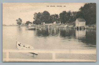 The Strand Oxford Maryland—vintage Sepia Mayrose Postcard Chesapeake Bay 194