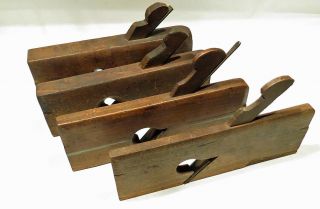 4 Wood Skew Cut Rabbet Molding Planes