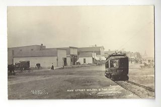 1912 Wolsey,  South Dakota Main Street Rppc With Streetcar Added By C.  C.  Slack