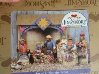 Jim Shore 10 Piece Nativity Set 2004 C0000 - 402 Heartwood Creek