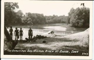 Water Dam On The Des Moines River At Boone,  Iowa,  Real Photo Postcard
