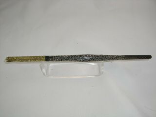 Vintage Dip Pen Silver Engraved Black Wooden Shaft Gold Plated Section G.  B.  Paris