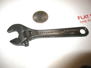 Vintage Ctrescent Tool Co.  Miniature Adjustable Wrench 4 "