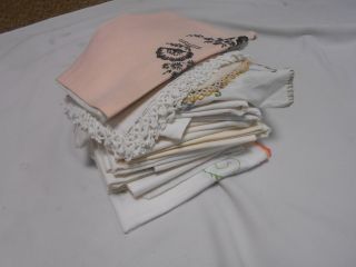 15 Vintage Doilies Table Runners Cloth Craft Cutters / Use Embroidered Cases