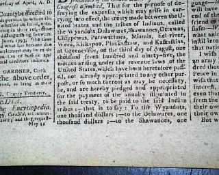 (4) President GEORGE WASHINGTON & John Adams ACTS of Congress 1796 Old Newspaper 4