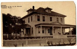 Tx Texas Yoakum Oakdale Dr.  E.  H.  Schwab Residence Lavaca Dewitt County Postcard