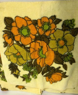 Vintage Cannon Royal Family Towel Set Of 2 Face Towels 2 Wash Cloths Floral (P2) 4