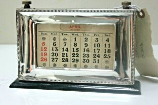 Edwardian " J.  W.  Myatt " Sterling Silver Desk - Top Perpetual Calendar,  H/m 1906