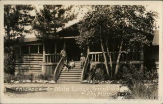 Rppc Ely,  Mn Entrance To Main Lodge,  Burntside St.  Louis County Minnesota Postcard