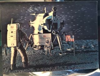 Vintage 1969 Apollo 11 Moon Landing 3 - D Postcard - Tappan Japan,  Asahi Trading 2