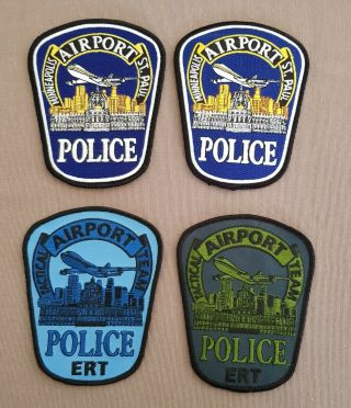 Usa - 4 X Different St Paul Minneapolis Airport Police Patches - Minnesota