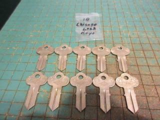 10 Rare Vintage Oem Chicago Lock Co.  K4 Key Blanks - Usa