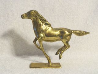 Vintage Solid Brass Running Galloping Mustang Horse Equestrian Sculpture Statue