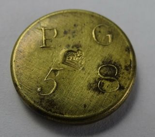 Antique 1777 Georgiian Brass Coin Weight For 1 Guinea Gold Coin W 2005 (d)