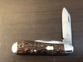 Vintage Winchester Usa 2956 Jigged Bone 2 Blade Jack Knife