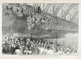 Democratic National Convention,  President Grover Cleveland,  1884 Antique Print 1