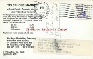 Advertising Postcard,  Telephone Magnet ad,  Heritage Marketing,  Jacksonville,  FL 2