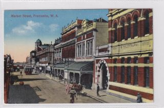 Vintage Postcard Market St Fremantle Western Australia 1900s