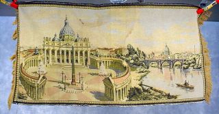 Woven Wall Hanging Tapestry Made In Italy 37 X 49 "