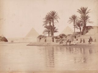 Albumen Photograph Middle East Egypt 1880 Pyramids