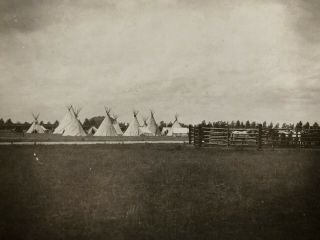 Antique Vintage Native American Indian Village Camp Tipis Okla.  Kiowa Photo 1900