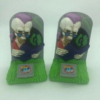 Curly The Skeleton Goosebumps Bookends Vtg 1996 Parachute Press Complete