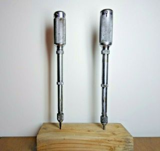2 Vintage Stanley Yankee Push Drill No.  41 & 41y Bell System B 15 Drill Bits