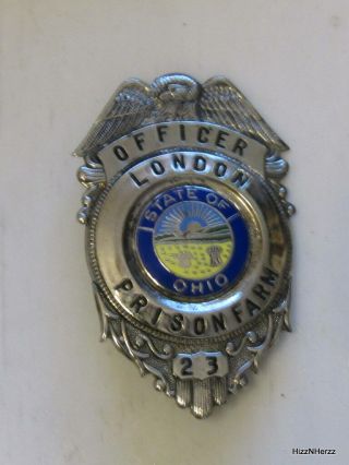 1940s London Ohio Prison Farm Corrections Officer Badge Defunct Rare