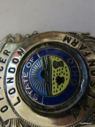 1940s London Ohio Prison Farm Corrections OFFICER Badge Defunct Rare 3