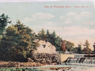 C 1907 Dam On Pawcatuck River Potter Hill Rhode Island Ri Db Postcard